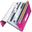 Leitz Projektmappe WOW, A4, PP, 6 F&auml;cher, pink-metallic