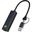 Conceptronic Adapter USB3.0-> RJ45,3xUSB3.0,TypC Ad 0.15m sw