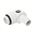 Bitspower Fitting 90 Grad drehbar 1x Gewinde G1/4"/ID 10mm weiss